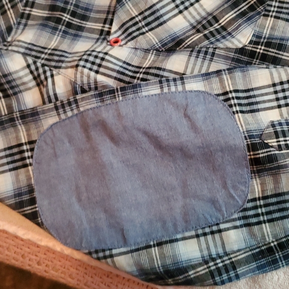 Drill Company Boys Plaid Shirt-Long Elbow Patch Sleeves-EUC-M (10/12) - Picture 3 of 9